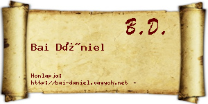 Bai Dániel névjegykártya